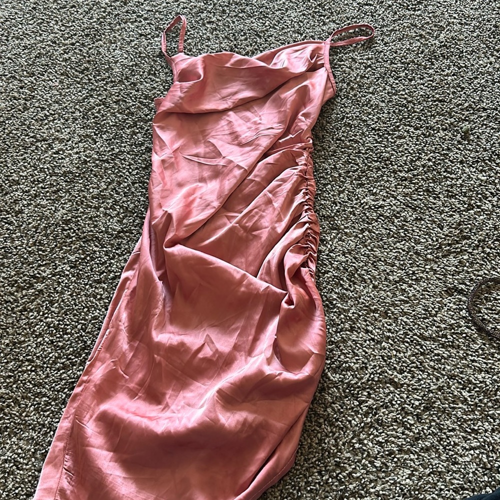 Pink silky dress